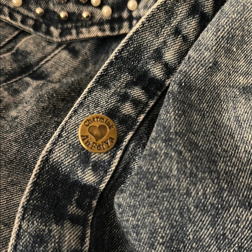 PLUS SIZE LONG JEAN JACKET WITH EMBELLISHMENTS - Picture 9 of 10